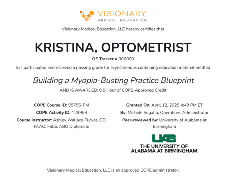 Building a Myopia-Busting Practice Blueprint-certificate